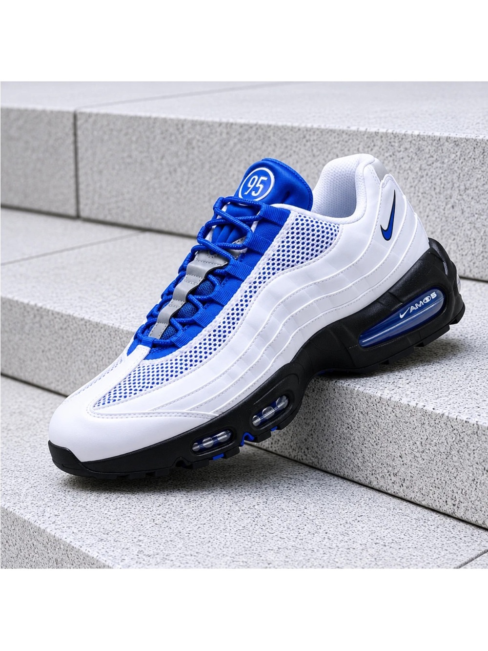 Nike Air Max 95 Men's Sneakers — White & Royal Blue